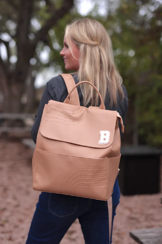 Custom Everything Backpack - Embossed Rainbow (LATTE)