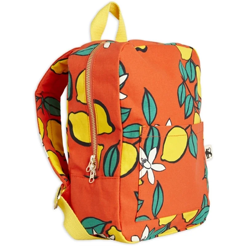 Mini Rodini Lemons Aop Backpack Red