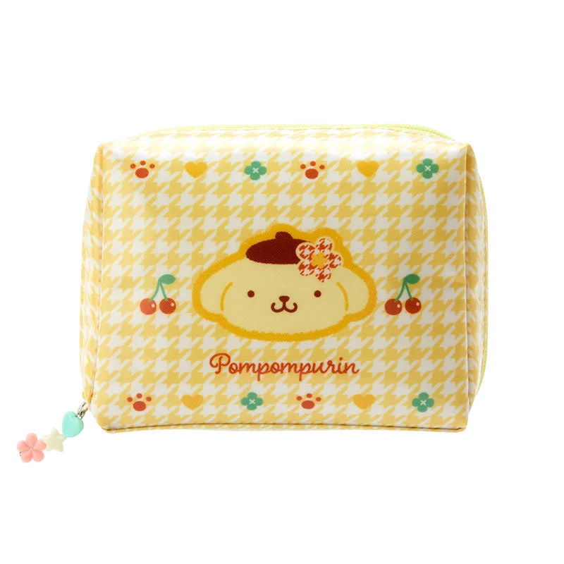 Pompompurin Zipper Pouch (Floral Houndstooth Series)