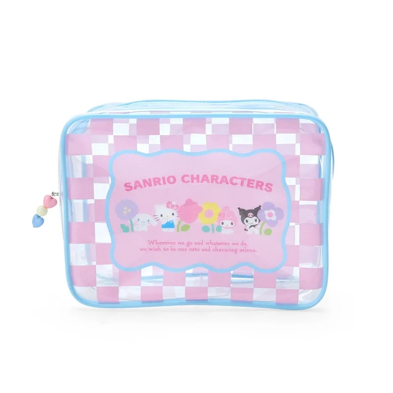 Sanrio Characters Clear Zipper Pouch (Pastel Check Series)