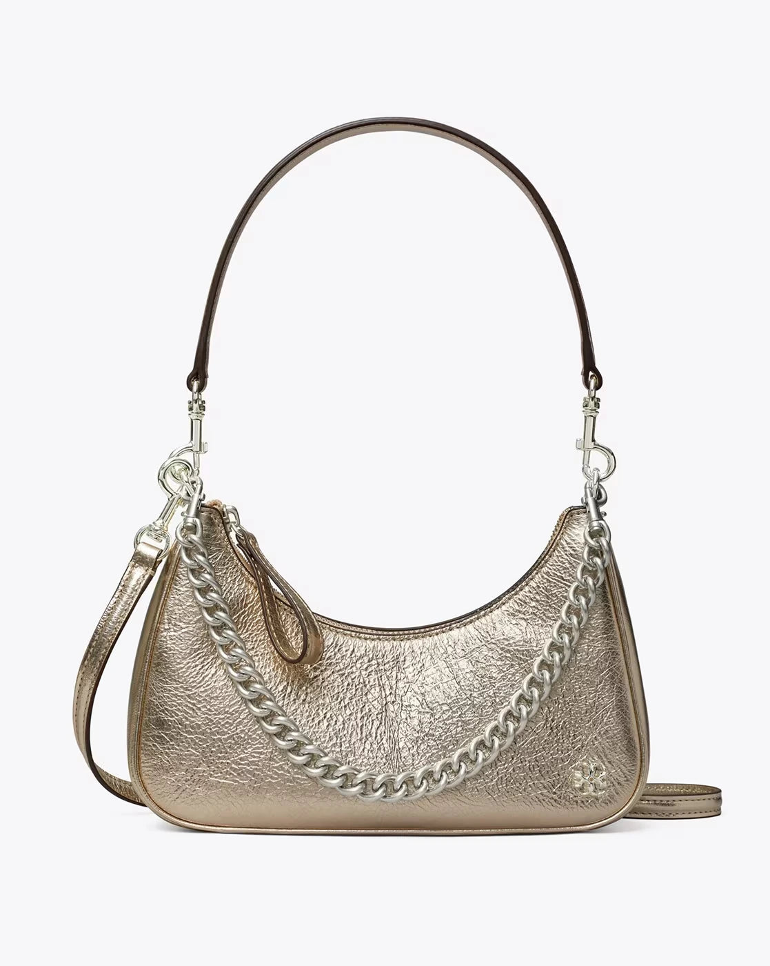 151 Mercer Metallic Small Crescent Bag With Adjustable Strap