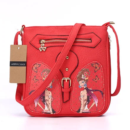 3D Digital Printed Women's Shoulder Bag Red