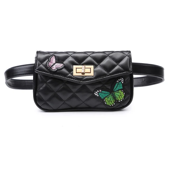 AnnaMouler Butterfly Design Waist Bag Green