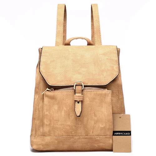 AnnaMouler New Design Casual Backpack Light Brown