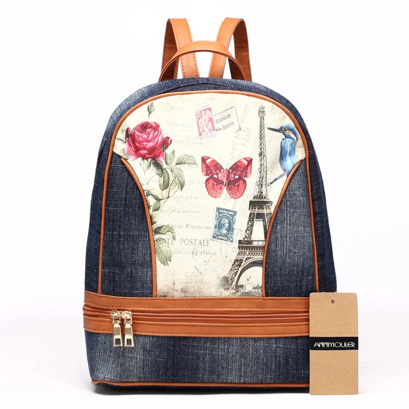 AnnaMouler New Design Denim Backpack for Girls No 2