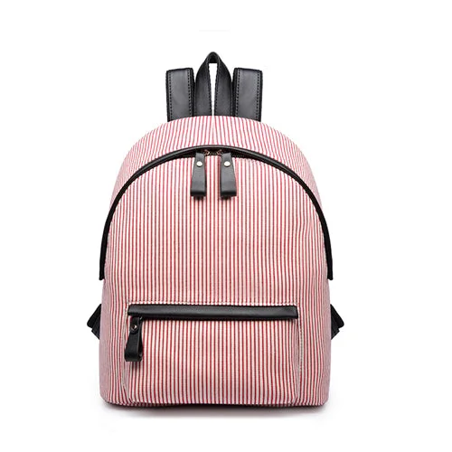 AnnaMouler Striped Pattern Fashion Backpack Pink