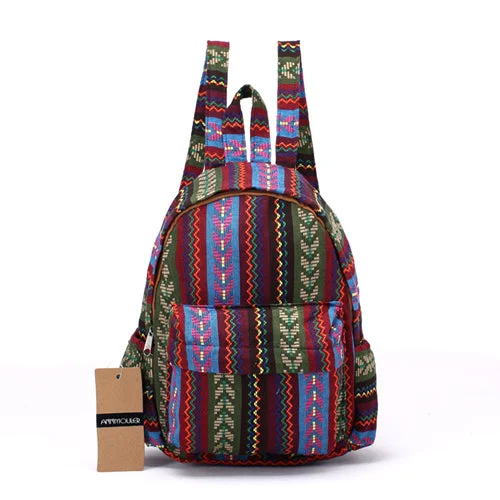 AnnaMouler Vintage Pattern Cotton Fabric Backpack No 1