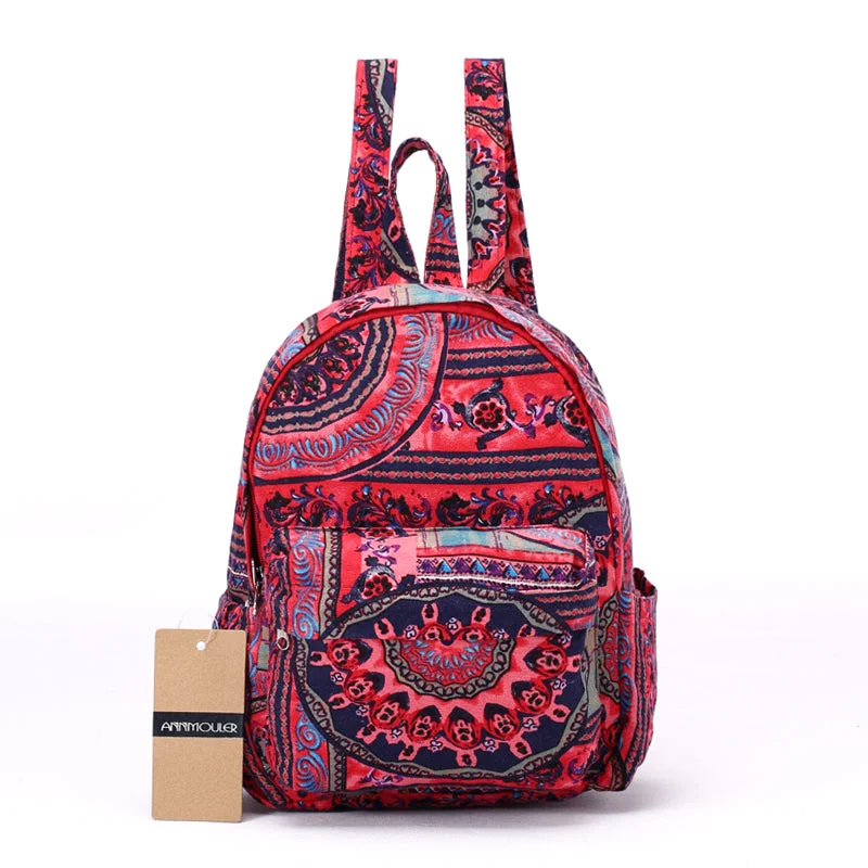 AnnaMouler Vintage Pattern Cotton Fabric Backpack No 6