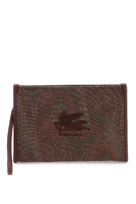 Etro paisley pouch with embroidery