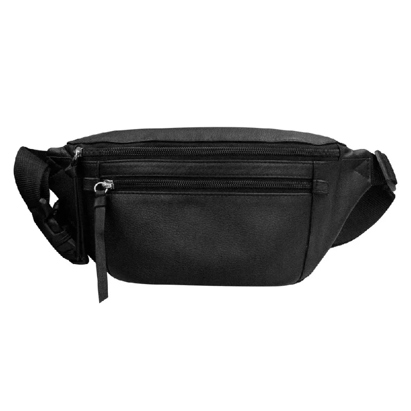 ili New York Large Waist Black Pouch with Nylon Zip