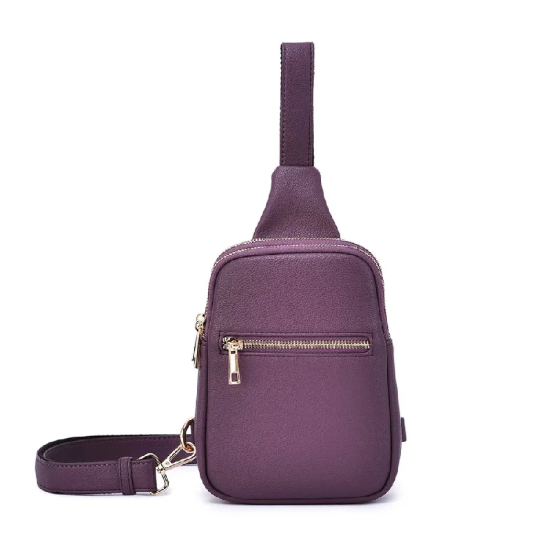 Mellow World Justine 2 Compartment Plum Sling Bag (Women's)