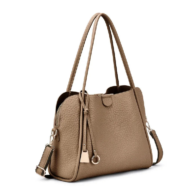 Mellow World Sandi 3 Compartment Latte Satchel (Women's)