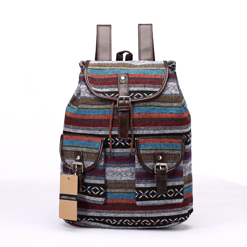 New Bohemian Chic Type Backpack Blue