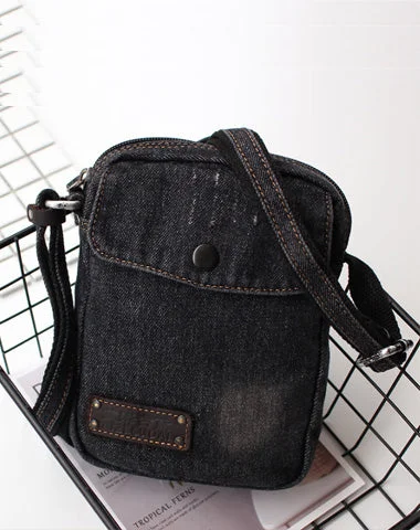 Vintage Mens Denim Mini Phone Shoulder Bags Denim Phone Crossbody Bag for Women